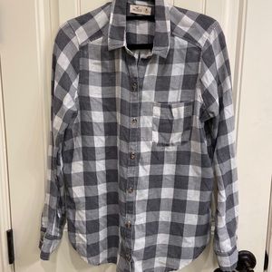 Hollister Grey and white flannel
